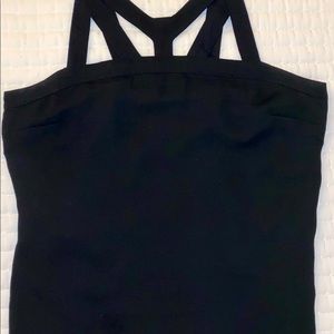 Size 6 (M) Banana Republic dress top w/ unique chest design. Zip up side.